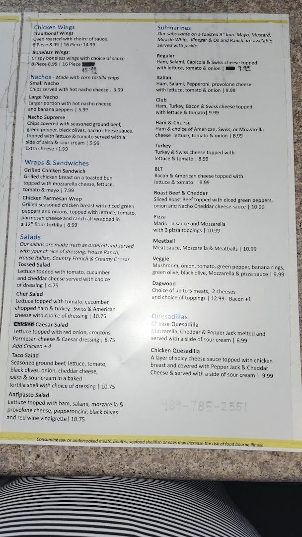 J D's Pizza Place Menu